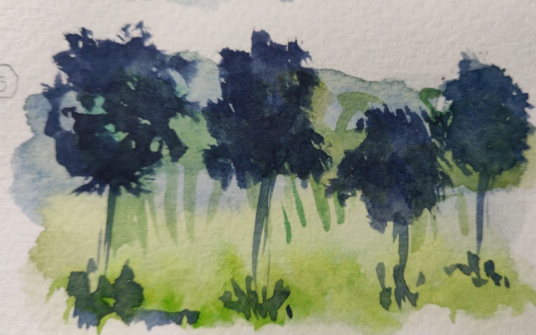 L’exercice des arbres pour apprendre l’aquarelle