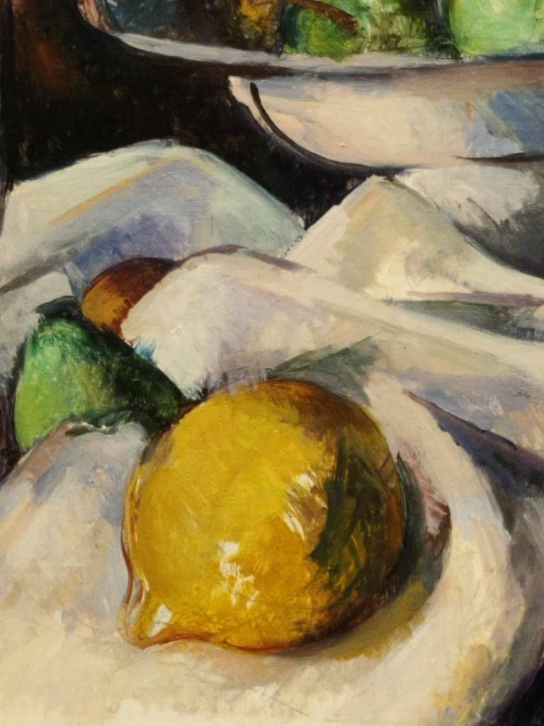 Peinture d'un citron sur un tissu blanc