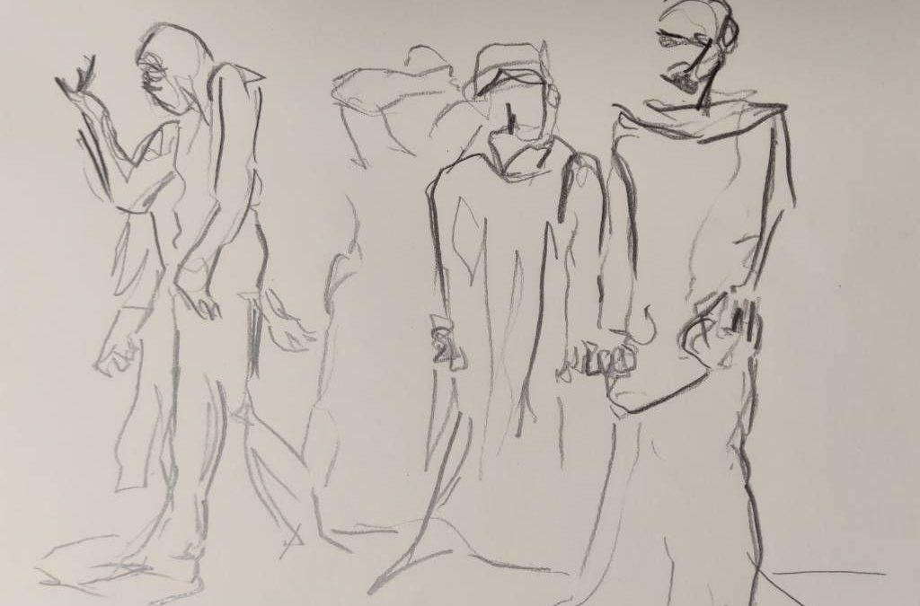 Les Bourgeois de Calais, divers croquis